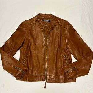 Camel color leather jacket. Womens size L